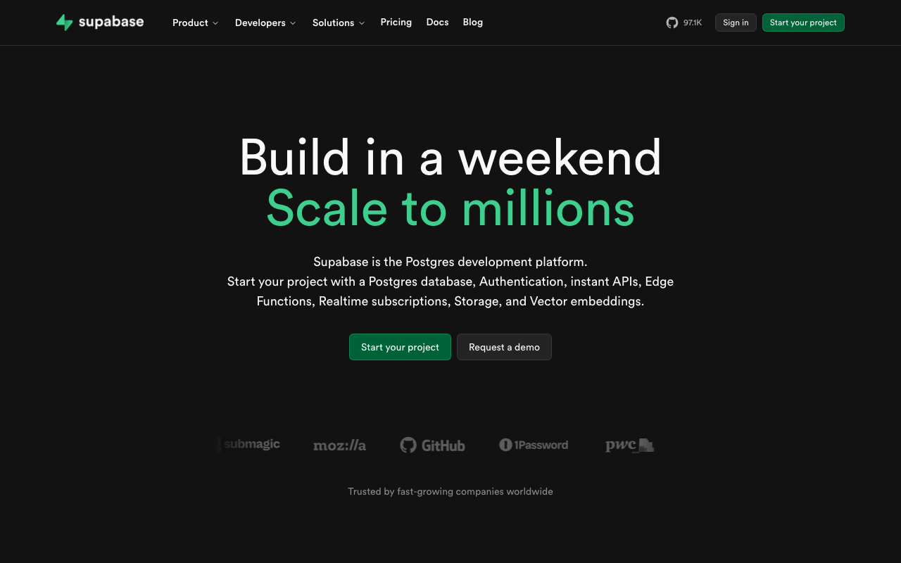 Supabase公式サイト